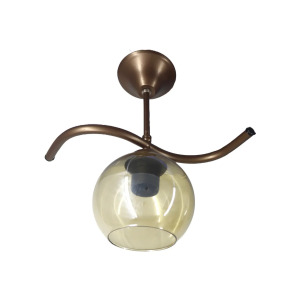 Fuji Bronz Tekli Bal Camlı Avize