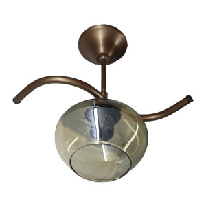 Fuji Bronz Tekli Bal Yatsı Camlı Avize
