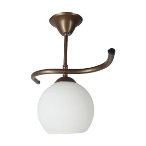 Fuji Bronz Tekli Beyaz Camlı Avize