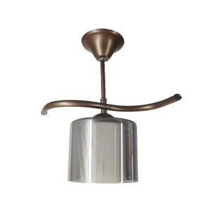 Fuji Bronz Tekli Füme + Beyaz Camlı Avize