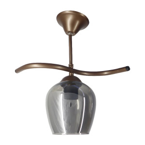 Fuji Bronz Tekli Füme Camlı Avize